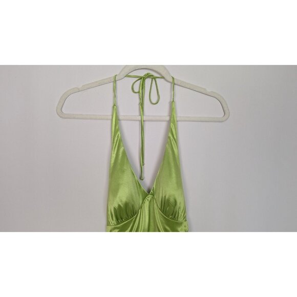 Vintage Y2K 90s City Triangles M Halter Mini Dress Draped Layered Ruched Event - Picture 3 of 12